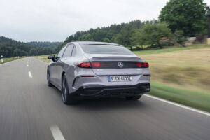 Das Heck der elektrischen C-Klasse von Mercedes